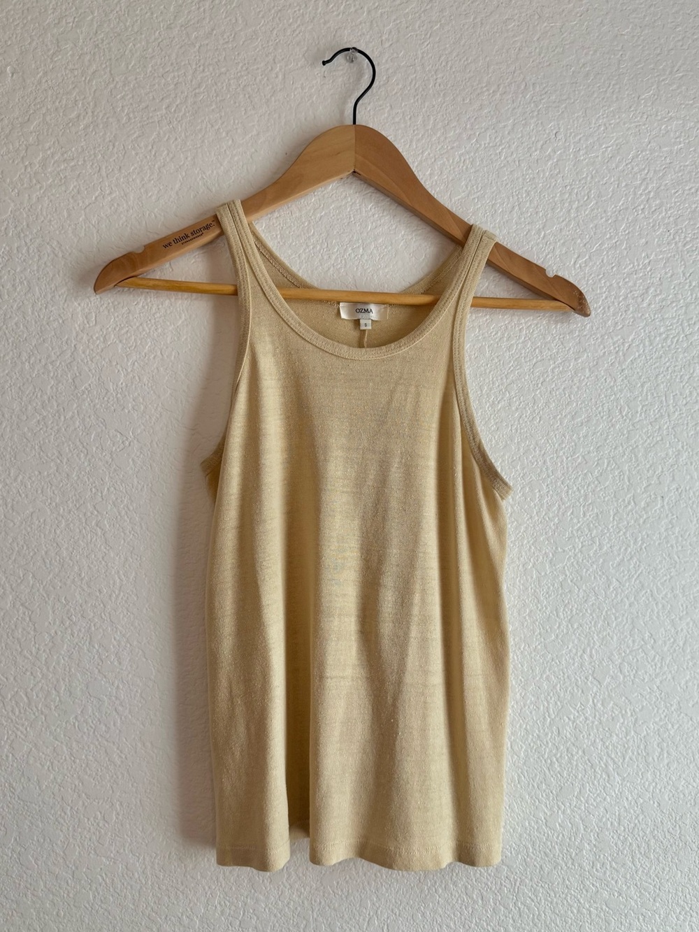 OZMA Boy Tank Silk Noil in Butter Size Small